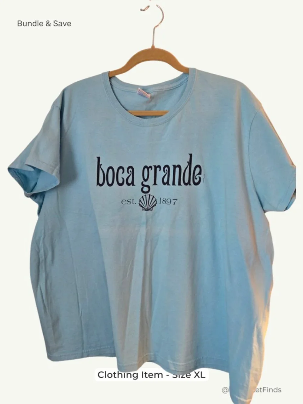 Boca Grande Graphic Tee – Light Blue Tourist Shirt, Size 3X